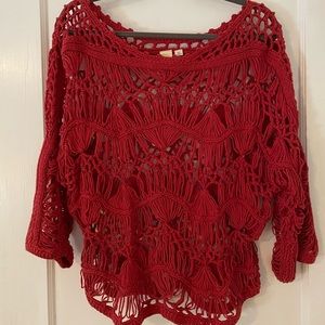 Yellow bird Anthropologie crochet top